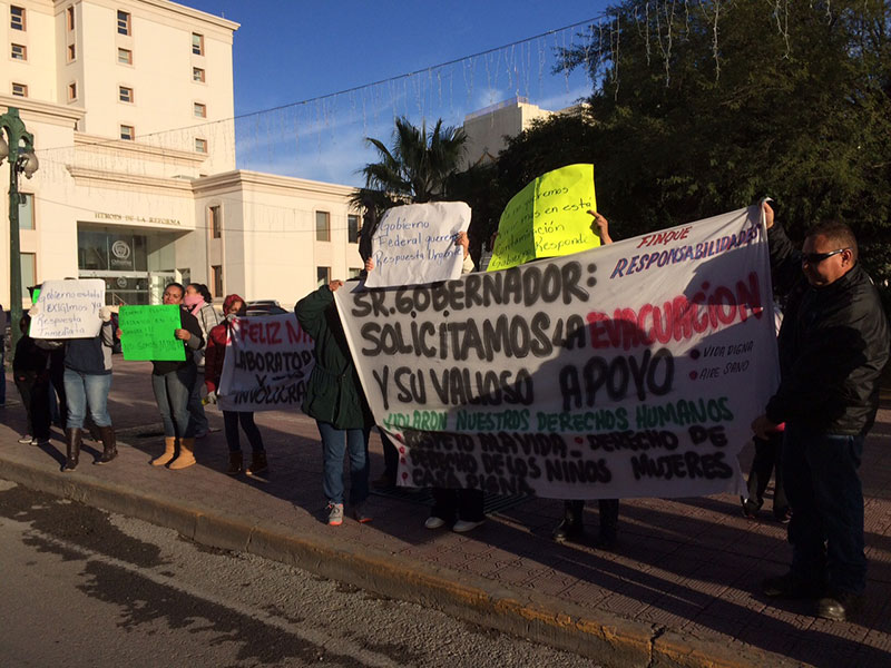 Habitantes de Rinconada Nogales durante una manifestación recientemente.
