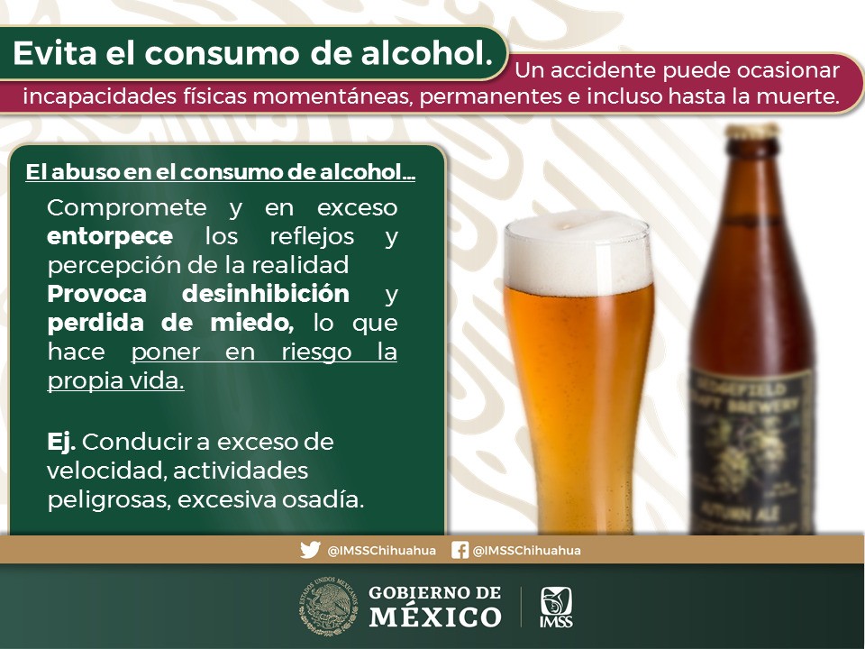 Uno de los anuncios del IMSS con respecto a evitar el abuso del alcohol en la temporada decembrina