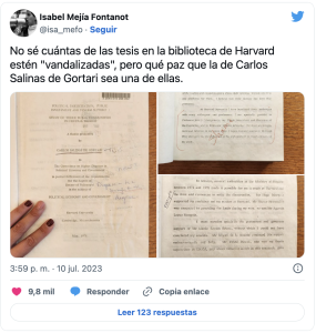 Vandalizan tesis de Carlos Salinas de Gortari en Harvard - Norte de