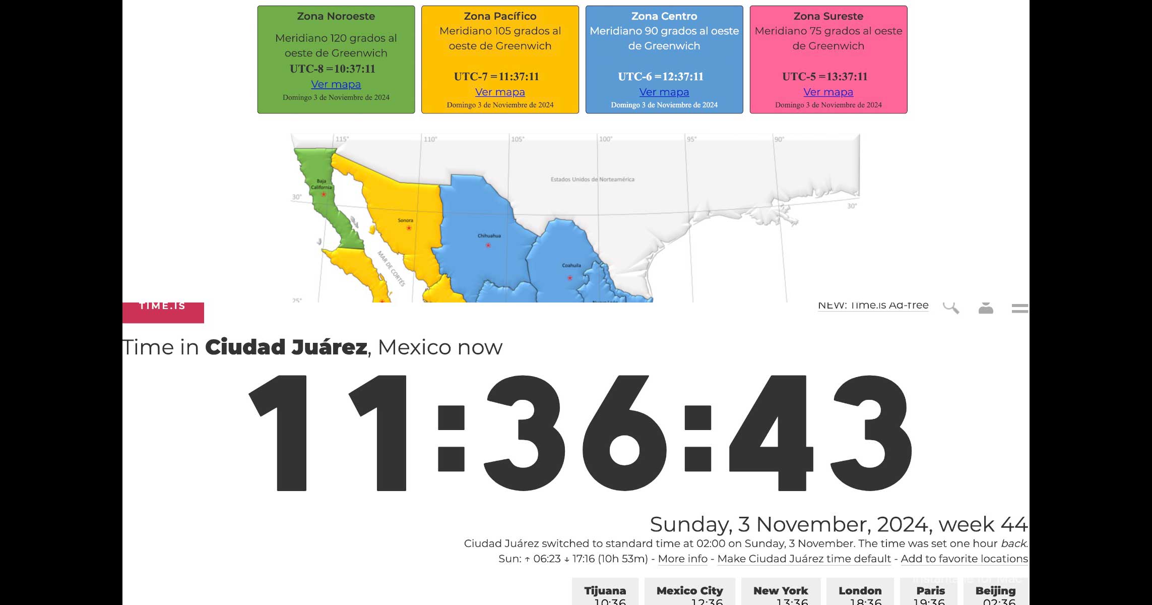 What time is it in Juárez? How to answer the question, without going crazy trying