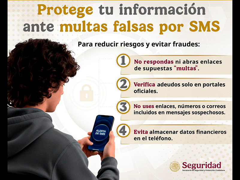 Alertan por fraudes con falsas multas de tránsito enviadas por SMS