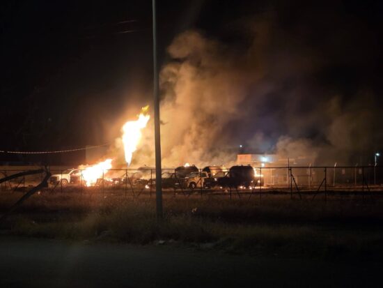 incendio en gasera de Aldama