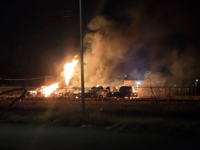 incendio en gasera de Aldama