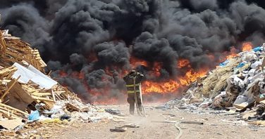 recicladora, incendio, Los Kilómetros