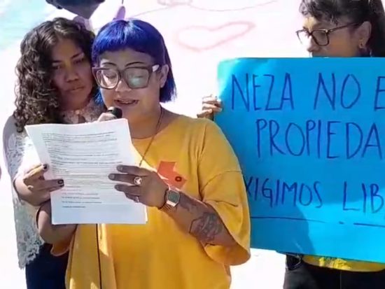 Denuncia de violencia vicaria en el puente internacional Paso del Norte