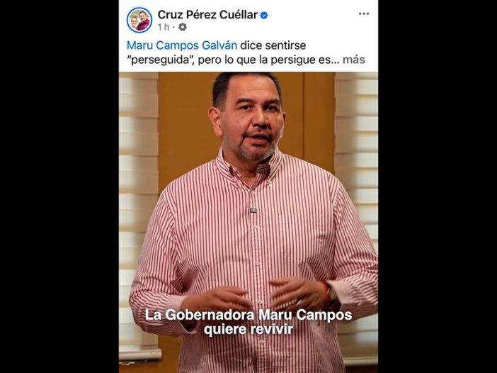 Cruz Pérez Cuéllar responde a acusaciones de Maru Campos en contra de Claudia Sheinbaum