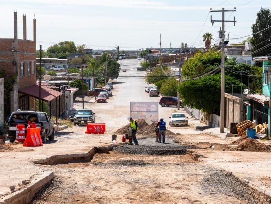 Trabajos de la JMAS en la calle Acolhuas